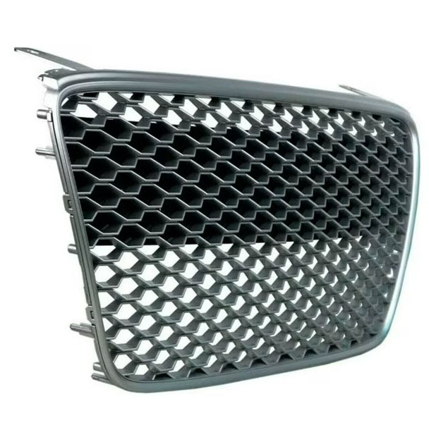 Fit for 2007-2012 R8 GT 42 Gen1,MK1 Car Kühlergrill Main Upper Grille Insert Gunmetal/Matte Silver Euro Hex Style