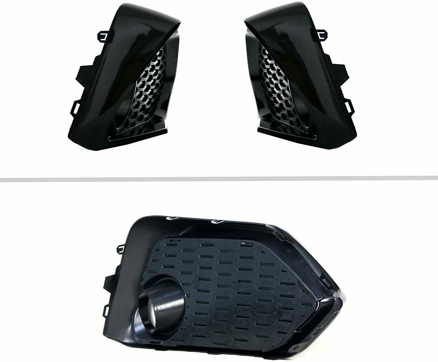 Fit for 17-20 Civic Hatchback FK7|SI Front Bumper Honeycomb Fog Garnish Assy Kit