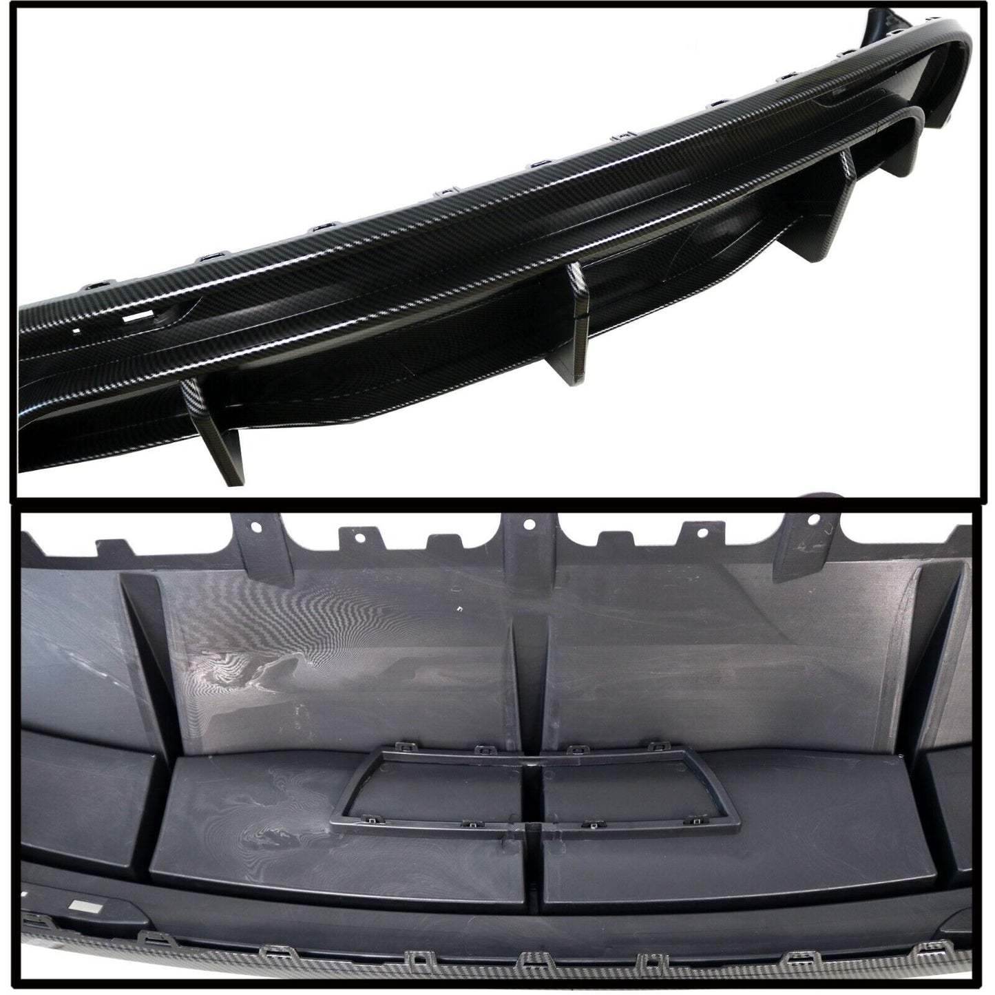 Fit for 20-22 Model Y Electric,SUV Rear Deep Fin Diffuser Carbon Fiber Look Tow Hitch Opening