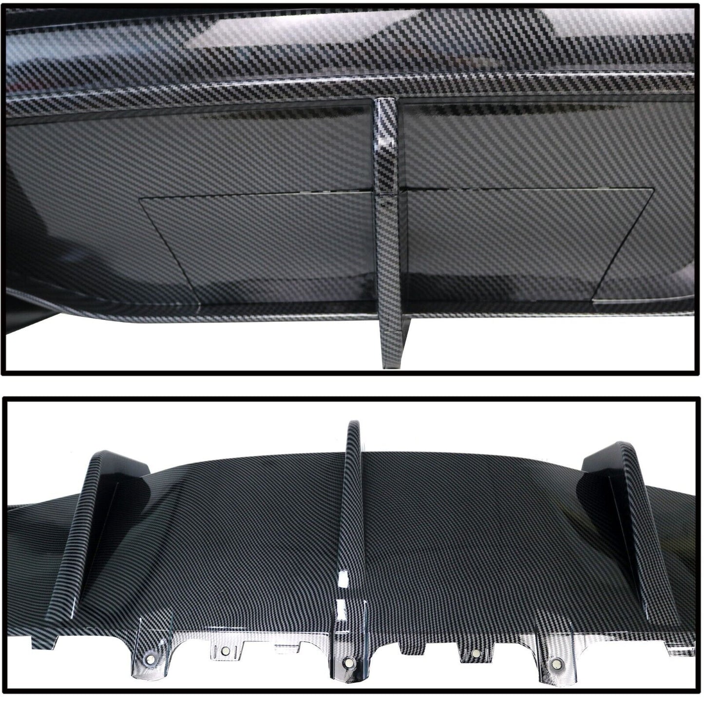 Fit for 20-22 Model Y Electric,SUV Rear Deep Fin Diffuser Carbon Fiber Look Tow Hitch Opening