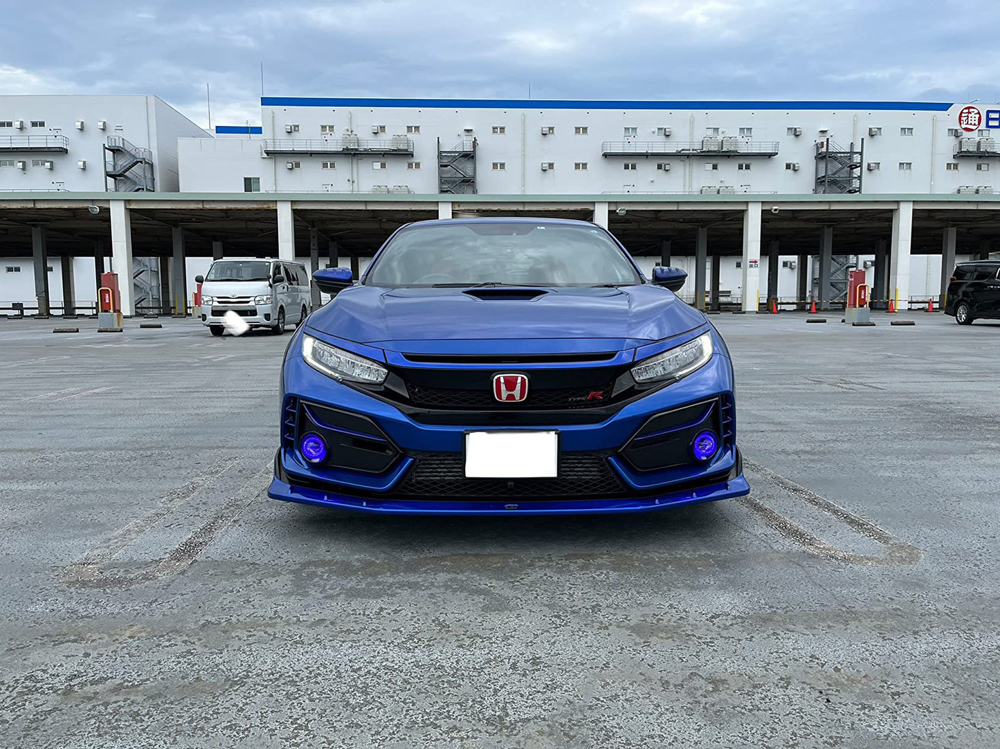 Fit for 17-21 Civic Type R Hatchback 4DR FK8 Front Fog Garnish Bezel Cover Matte Black(Ready to paint)