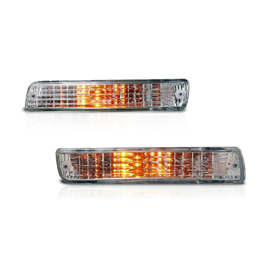 Fit for 1993-1997 Landcruiser LC80 FJ80 FZJ80 4500 J8/LEXUS LX450 Wagon,SUV 80 SERIES Front Amber Turn Signal Lights Set Crystal Clear